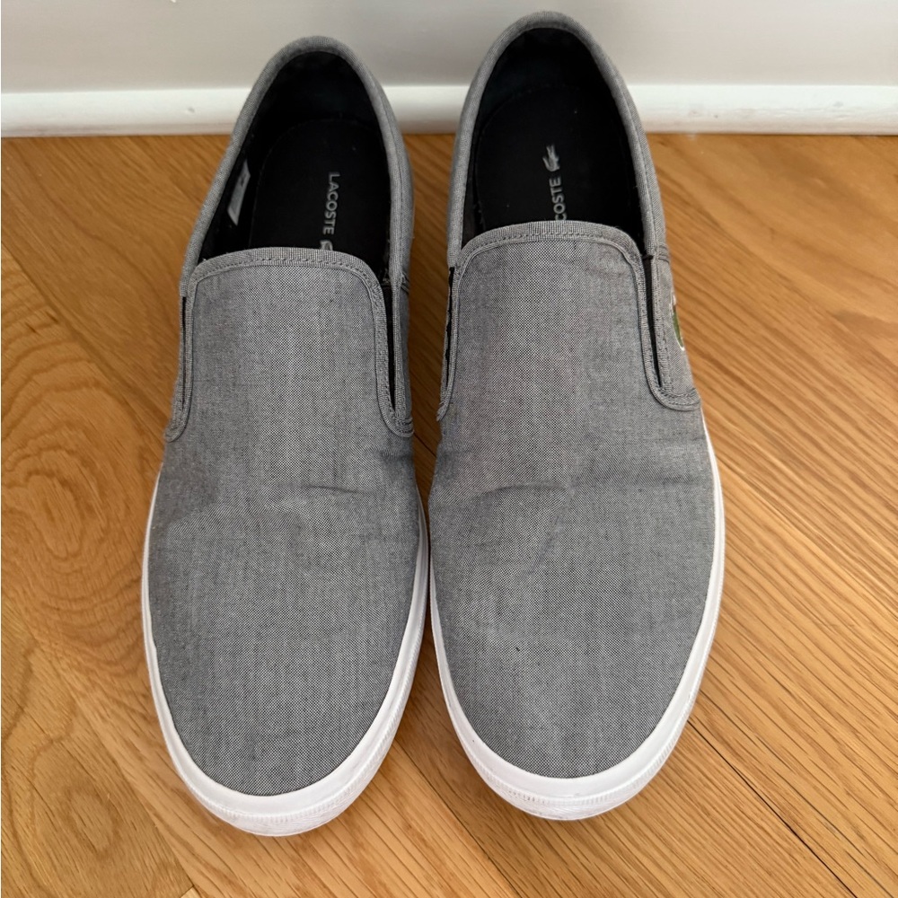 Lacoste Gray Loafers Slip-On Size 11.5